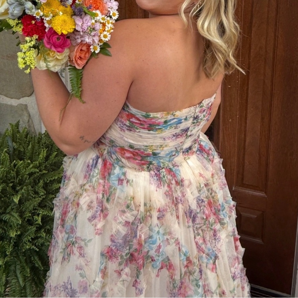 Alyce Paris Elegant White Gown Strapless Corset Top - Picture 8 of 10